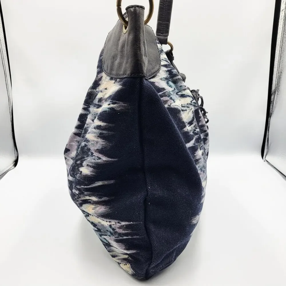 Banana Republic Hobo Shoulder Bag Tie-Dye Watercolor Canvas Tapestry Design